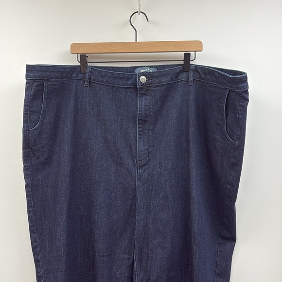Modcloth The Grier '70s High Rise Wide Flared Leg Jeans Dark Washed Denim 28 - Picture 3 of 8